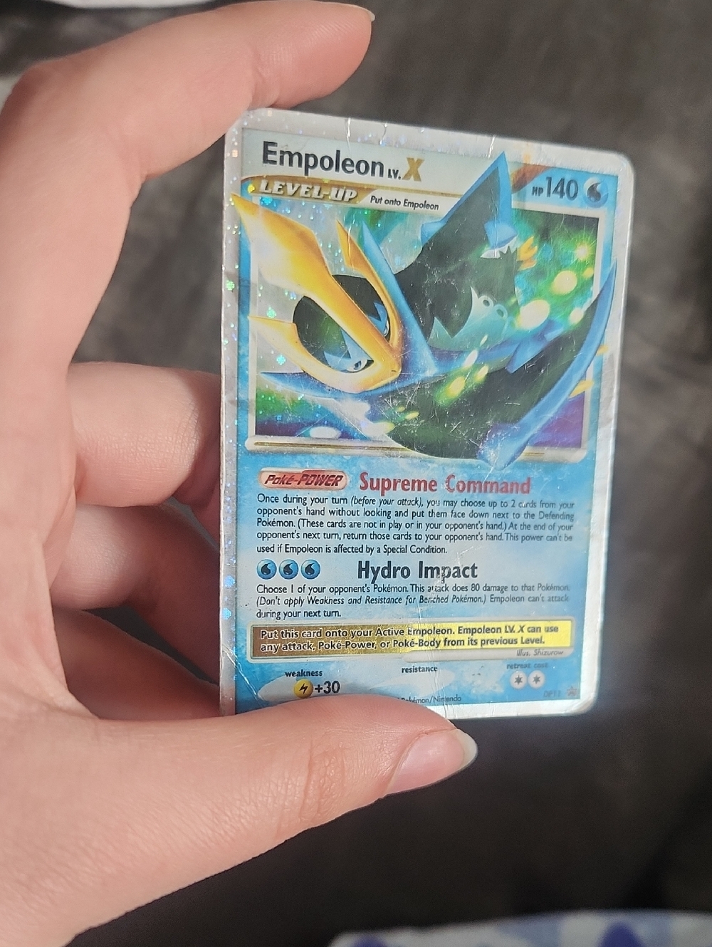 2 Empoleon LV.X Holographic Pokémon Cards Damaged